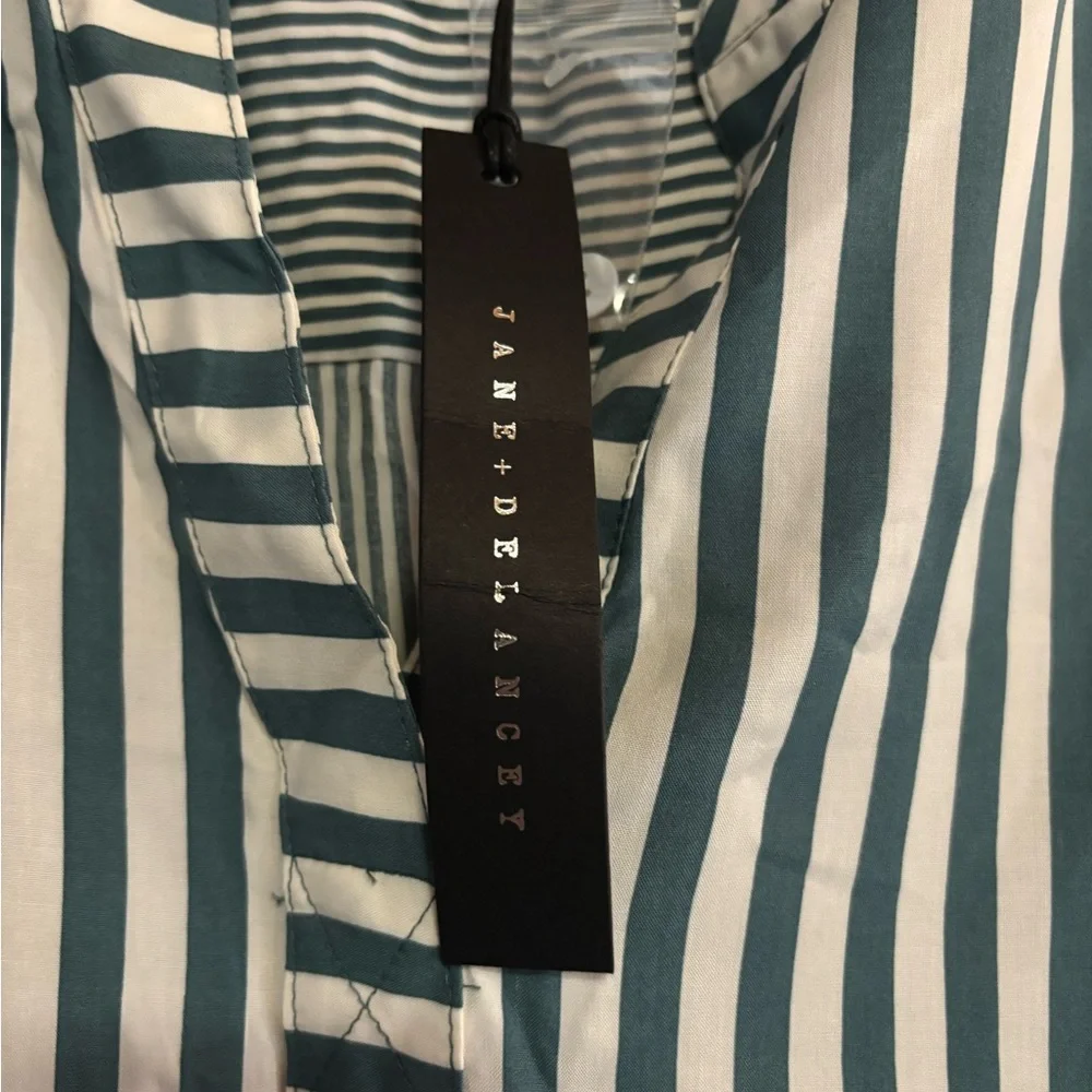 NWT Jane & Delaney Striped Green and White Women's Top, size 2X - Picture 3 of 8